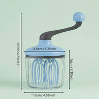 Hand Crank Egg Beater Easy to Clean Manual Rotary Whisk Large Capacity Handheld Cream Frother for Culinary Creators