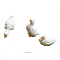 3 Pieces Realistic Feather Detail Duck Figurine Mixed Poses Garden Duck Ornament for Water Feature