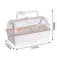 Portable Bird Carrier Handheld Bird Cage, Foldable Small Bird Cage for Parrots, Waterproof Box with upper front Opening for Cockatiels