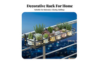 Space-Saving Design Hanging Railing Rack No Drilling Required Balcony Shelf Weather Resistant Plant Holder Adjustable attachments for Apartment Dwellers, Gardeners, Homeowners, window sill, Patio, Porch, Fence