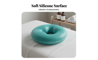 Non-Slip Bottom Silicone Face Cradle Pillow Easy to Clean U-Shaped Beauty Pillow Enlarged Inner Hole for Beauticians, Masseurs, Home, Travel