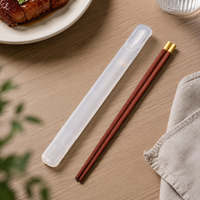 Chopsticks, For Bento, My Chopsticks, Case, Easy to Clean, Adult, 24cm, Side Open, Semi-transparent, White