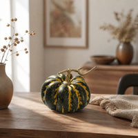 Pumpkin Prop Realistic Pumpkin with Stem Ribbed Decorative Foam Pumpkins for Autumn Display, Harvest Decor