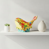 Cetacean Night Light Warm Glow Cetacean Lamp with an Oceanic Base Decorative Seaside Lamp for Nursery, Reading Corner