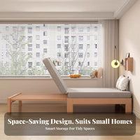 expandableable Slatted Bed Frame Space-Saving transformable Daybed Frame Pull-extendable Mechanism Bedroom Furniture for Hosts, Students, Small Spaces, Living Room