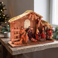 Nativity Set with Stable Miniature Christmas Creche Traditional Nativity Figurine for Collectors, Mantel