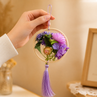 Handmade Car Decor, Embroidery Hoop Hanging Ornament 9.5×20cm, Suncatcher for Rearview Mirror, Cute Car Accessories for New Car Owners