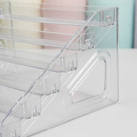 Transparent Clear Staircase Display Shelf Large Capacity Tiered Figurine Display Rack Multi Use Slanted Acrylic Organizer Easy to View for Desk