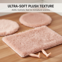 Dollhouse Miniature Plush Carpet Winter Floor Mat for Living Room Bedroom DIY Mini Furniture Model Accessories