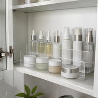Clear Acrylic Cabinet Shelf Dividers for Bathroom Vanity Organization, Anti-Fall Cosmetic Storage Panels