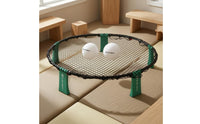 Green Support Legs Circular Net Game Mesh Roundnet Game Set White Balls Outdoor Sport Hand Pump