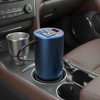 Multiple Safety Protections Car DC to AC and DC Converter Digital Voltage Display Cup Holder Power Converter for Road Trip, Camping