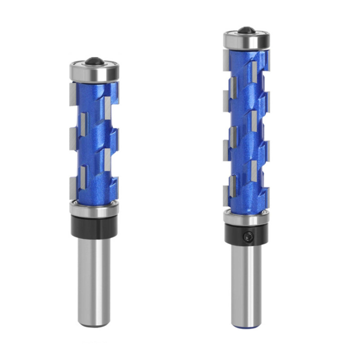 2 Pieces Spiral Trim Router Bit with Double Bearings Heavy-Duty Router Bit with Double Bearing Guide Tool for Woodworkers