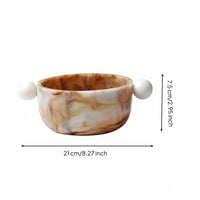 Resin Bowl Imitation Ox-Bone Marbled Bowl Modern Minimalist