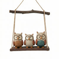Owl Wall Decor Textured Wall Hanging with Owls Artisan-Made for Entryway