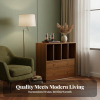 Vintage design sectional Low shelving unit versatile Combination media center Cabinet Multi-Functional Storage Furniture for Design lovers, Apartment Dwellers, Homeowners, Living Room, Home Office, Bedroom