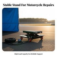 Heavy-Duty Steel Motorcycle Repair Stand Non-Slip Platform Motorcycle Lift High Load Capacity Center Lift Stand Oil and Rust Resistant for Mechanics, DIY Enthusiasts, ATV Owners, Workshop