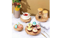 Rustic Walnut Wood Tray Handmade Round Wooden Tray Wood Pedestal Intended for Plant Display, Coffee Table