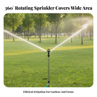 360 Degree Rotating Sprinkler Wide Coverage Oscillating Lever Sprinkler Automatic Lawn Watering Spray Head Resistant for Farm