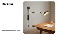 Modern Design Swing Arm Wall Lamp Sturdy Metal Construction Adjustable Swing Arm Wall Light 360° Rotatable Head Adjustable Multi-Limb Lamp LED Bulb Included for Interior Designers, Home Office Workers, Homeowners, Living Room, Bedroom, Study