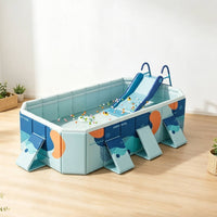 Portable Folding Swimming Pool Collapsible Non-Inflatable Pool Sturdy Easy Storage for Backyard