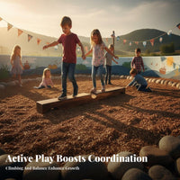 Mortise Tenon Construction Piece S Carbonized Wood Wooden Climbing Bridge Variable Shapes Interlocking Log Climber for Preschoolers, Playground