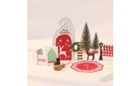Miniature Holiday Cottage Kit Dollhouse Accessories Festive Miniature House Kit Holiday-Themed Wooden Yuletide Set for Crafters, Desktop Decor