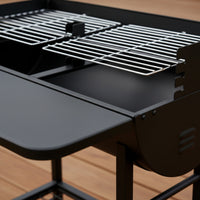 Large Capacity Charcoal Grill with Wheels Heavy Duty Outdoor Charcoal Grill Portable Barbecue Cooker with Wheels Weather-Resistant for Campers