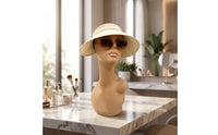 Mannequin Head Skin-Toned Display Head Elongated Mannequin Bust for Merchandisers