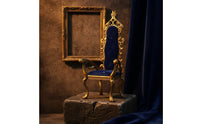 1:8 Scale Miniature Throne Chair High-Back Dollhouse Furniture Scrollwork
