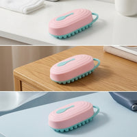 Handheld Scalp Massage Comb with Loop Handle Easy-Grip Silicone Scalp Massager 2 in 1 Compact for Shower