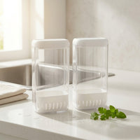 2 Pieces Produce Preserver Keeper Ventilated Greens Keeper Upright Storage Box with Slotted Lid for Home Cooks, Fridge Organization