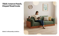 Upholstered Wooden Frame Sofa Disassemblable Design Couch Simple Assembly Indoor Seating for Families, Students, Living Room, Lounge Area, Home not onice