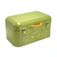 Metal Storage Box Green Storage Box with Lid Portable Lidded for Gardeners, Hobbyists, Potting Shed, Greenhouse, Garden