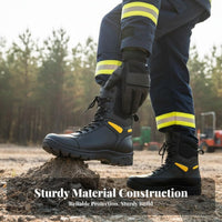 Heat Insulating Woodland Fire Safeguarding Gear Reflective Strips Firefighting Suit Set High-Visibility Wildland Firefighting Uniform for Firefighters, Emergency Responders, Rescue Workers, Wildfires