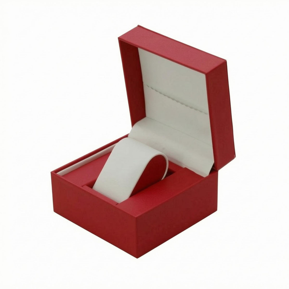 Lambskin Texture Flip-Top Watch Box Hinged Lid PU Leather Watch Box Hard-Sided Timepiece Holder Gift Packaging