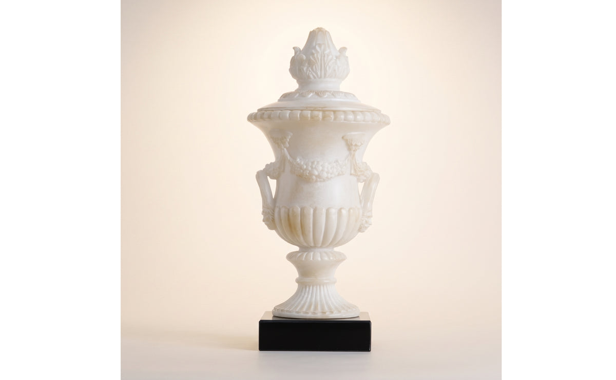 Decorative Vase with Lid Antique Style Vase Classical Urn Planter for Decorators, Homeowners, Entryway, Garden, Tabletop