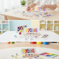 Math Toy with Wooden Base Hands on Counting and Color Sorting Toy Interactive Number Matching Game for Kindergarteners, Young Children, Classroom