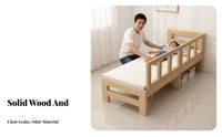 Solid Wood Bed Extension Installation Splicing Bed Frame Smooth Rounded Corners Bedside Er Frame for Children, Young Children, Home