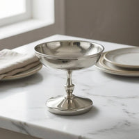 Stainless Steel Dessert Cup Central Stem Metal Sundae Bowl Reusable Household Tableware for Salad Serving