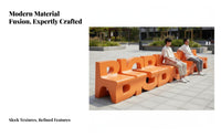 Wavy sinuothe company Lounger Creative Design Long Bench Irregular Shape Public Furniture for Architects, municipal Planners, recreational grounds, Airports, Building Lobbies
