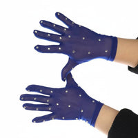 Breathable Rhinestone Figure Skating Gloves Transparent Performance Gloves for Children, Women, Competition, Dance