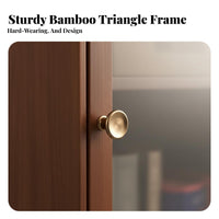 Triangular Corner Hutch Space-Saving Corner Hutch Freestanding Storage Cabinet for Apartment Dwellers, Book Lovers, Living Room, Bedroom, Kitchen
