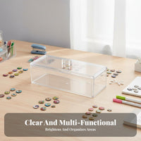 3-Compartment Clear Box Transparent Design Display Case particle-resistantproofprotective for Study Room