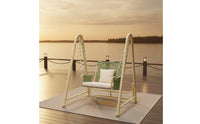 Hanging Swing Chair with Stand Cushioned Swing Chair with Stand Shaded Furniture for Adults, Backyard, Garden, Balcony