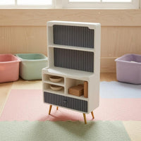 Dollhouse Side Cabinet Ribbed Front Mini Display Shelf Cabinet Display Shelf Model Compact Miniature Furniture Fine Workmanship