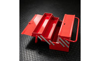 Folding Foldable Metal with Trays Heavy Duty Folding Handheld Tool Box for Garage, Workshop