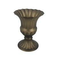 Vintage Metal Vase with Scalloped Rim Tabletop Vase with Pedestal Base Elegant Flower Holder Versatile for Wedding Planners, Florists, Table Decoration, Banquets