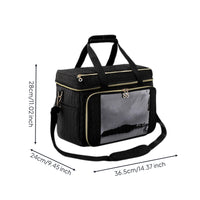 Portable Handle Yarn Storage Bag Multiple Pockets Crochet Organizer Bag Double Zipper Crochet Organizer Tote Inner Divider for Knitters, Crocheters