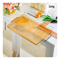 Light Luxury Design Decorative Food Platter Multi-Purpose Serving Tray with Handles Easy to Clean Rectangular Serving Tray Long-Lasting for Living Room, Coffee Table, Kitchen, Bathroom